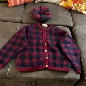 70 percent mohair 30 percent wool cardigan with matching Tammy
